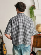 Men's Button-Down Shirt with Gingham Pattern