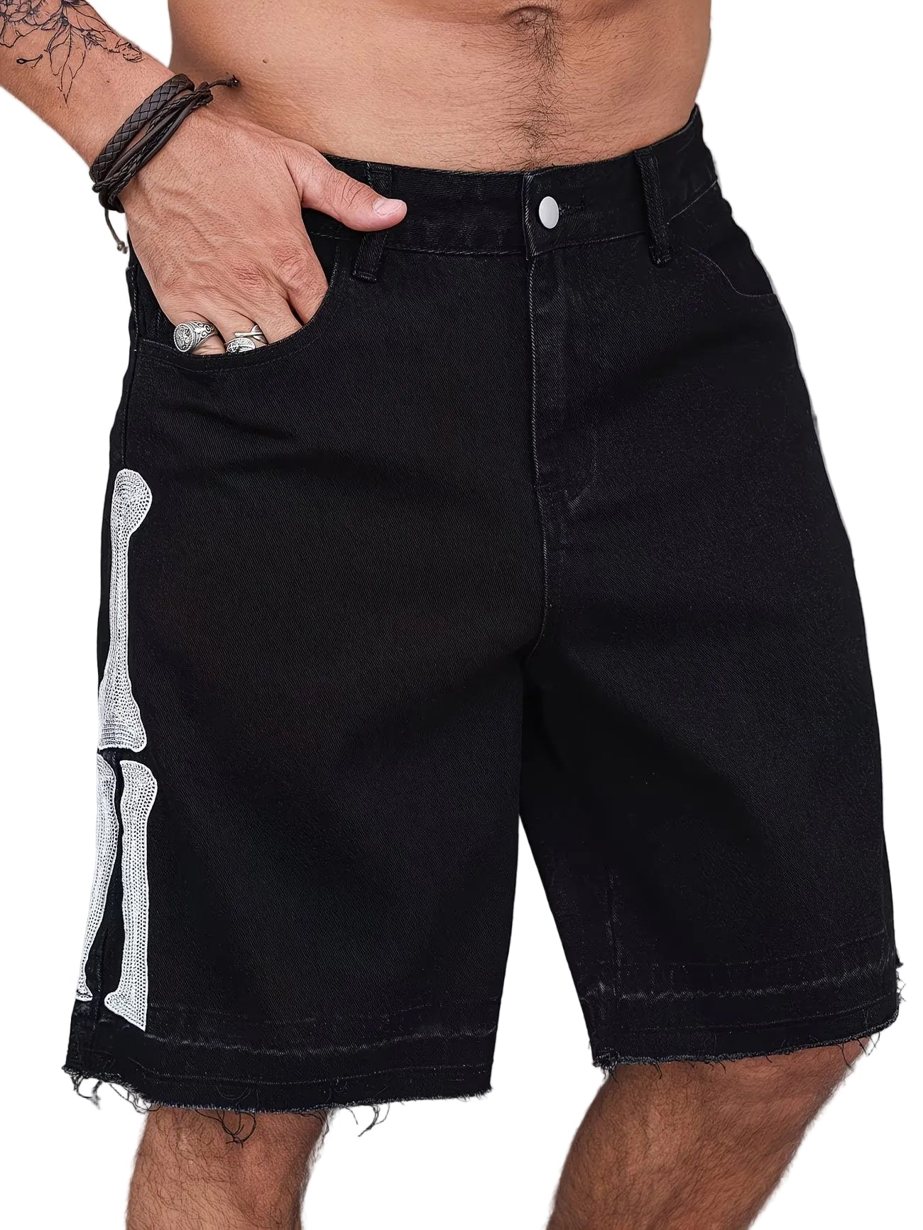 Men's Shorts with Bone Graphic
