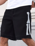 Men's Shorts with Bone Graphic