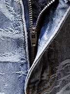 Men's Straight-Leg Shorts with Dragon Motif