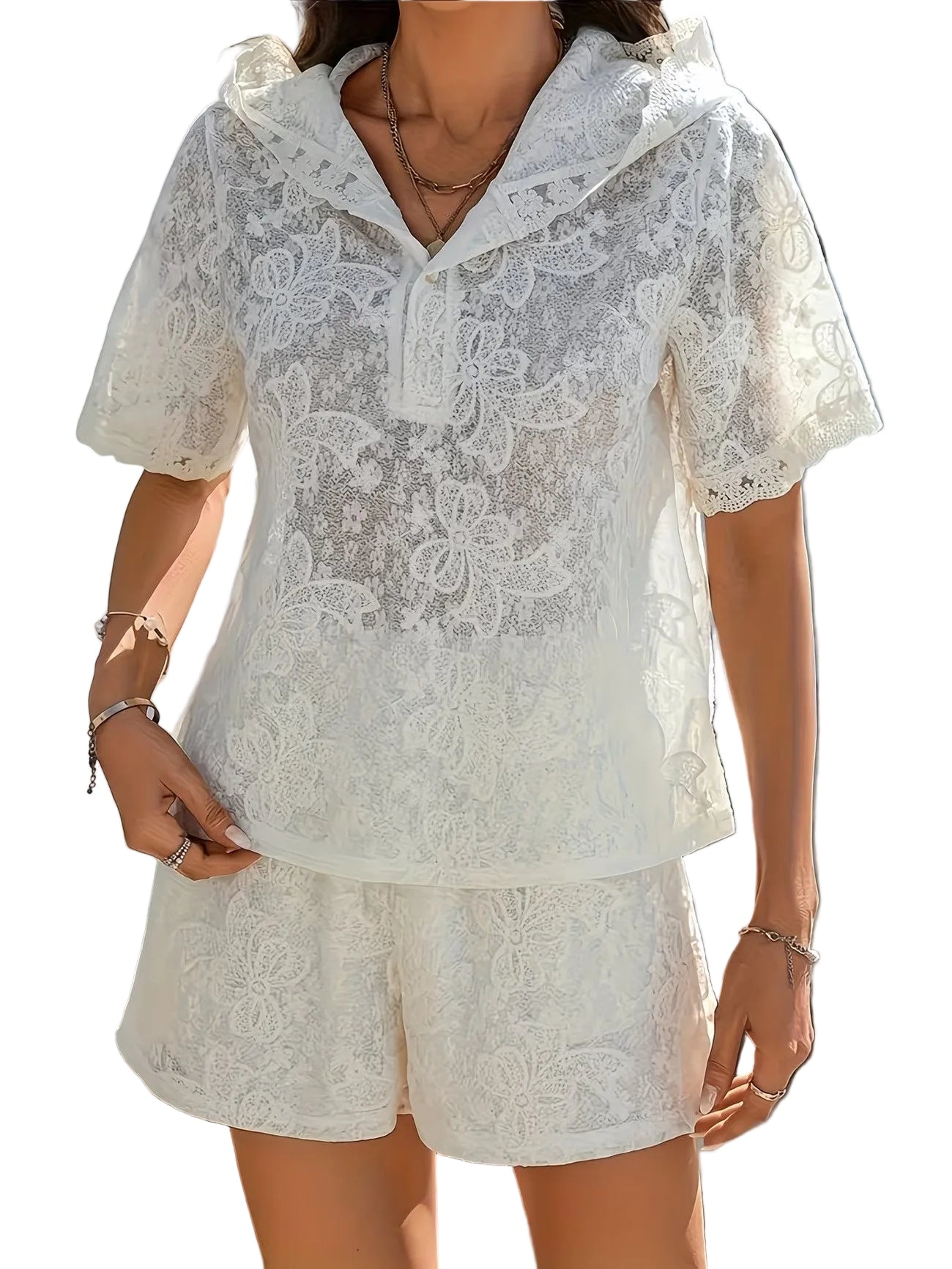 Women's Floral Lace Two-Piece Set