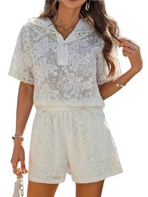 Women's Floral Lace Two-Piece Set