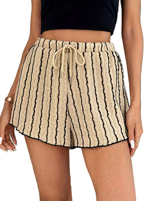 Women's High-Waisted Striped Shorts