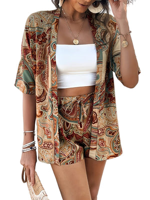 Women's Two-Piece Set with Paisley Print