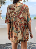 Women's Two-Piece Set with Paisley Print