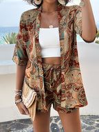 Women's Two-Piece Set with Paisley Print