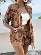 Women's Two-Piece Set with Paisley Print